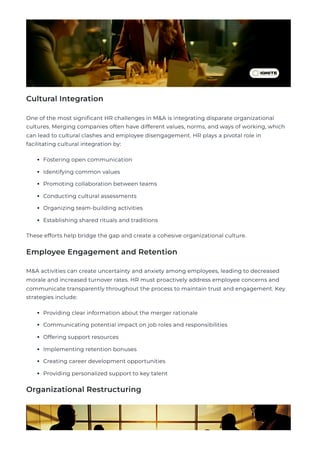 Navigating HR Challenges in Mergers and Acquisitions | PDF