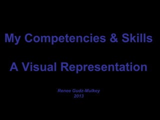 My Competencies & Skills

A Visual Representation
        Renee Gudz-Mulkey
              2013
 
