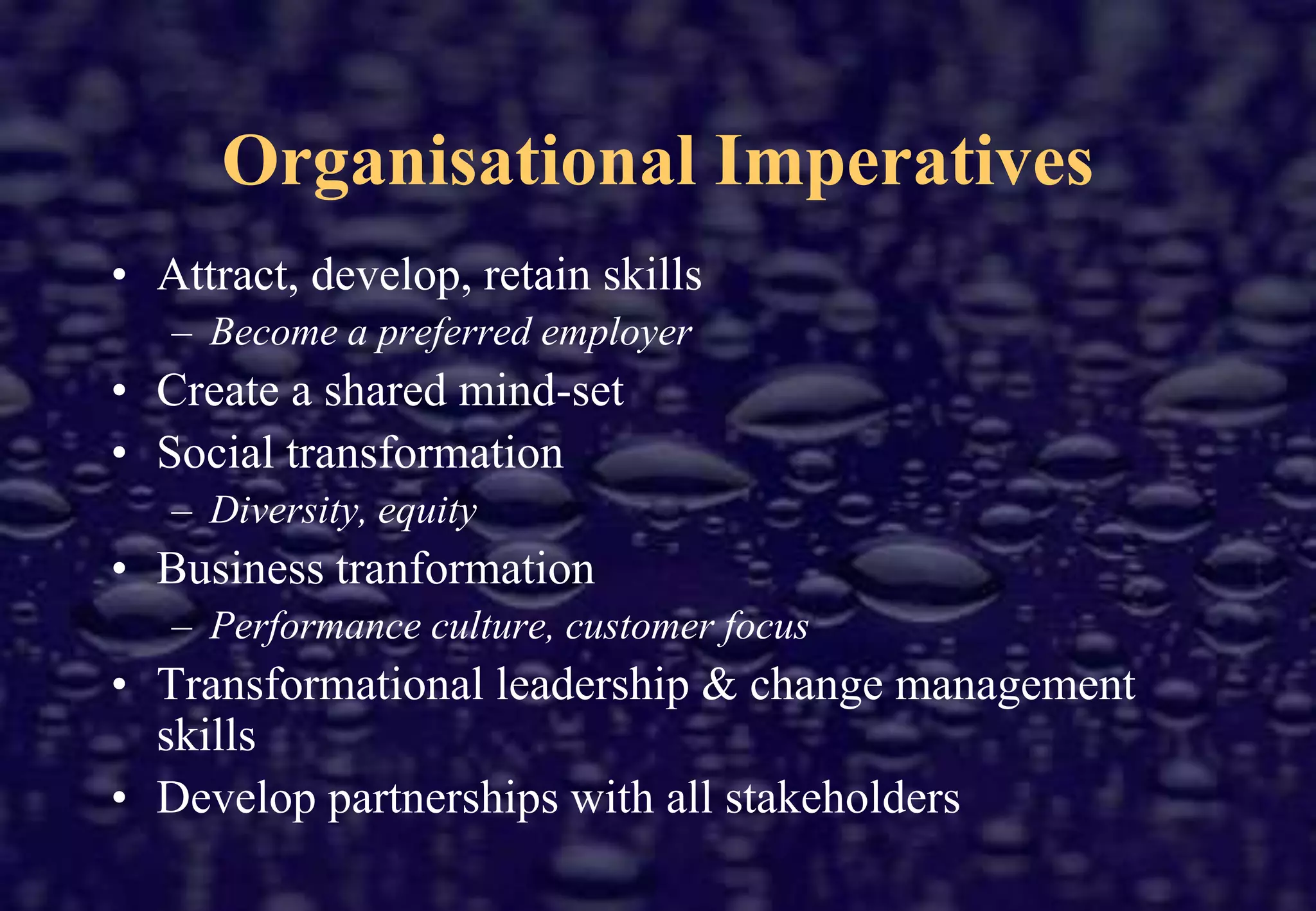 HR Management Role?‘Nestling warm and sloppy in your company, like the asp in Cleopatra’s bosom, is a department whose employees spend 80% of their time on routine administrative tasks‘I don’t mean improve HR, I mean abolish it. Deep six it … give it the old heave-ho’Tom Stewart, Fortune, January 1996