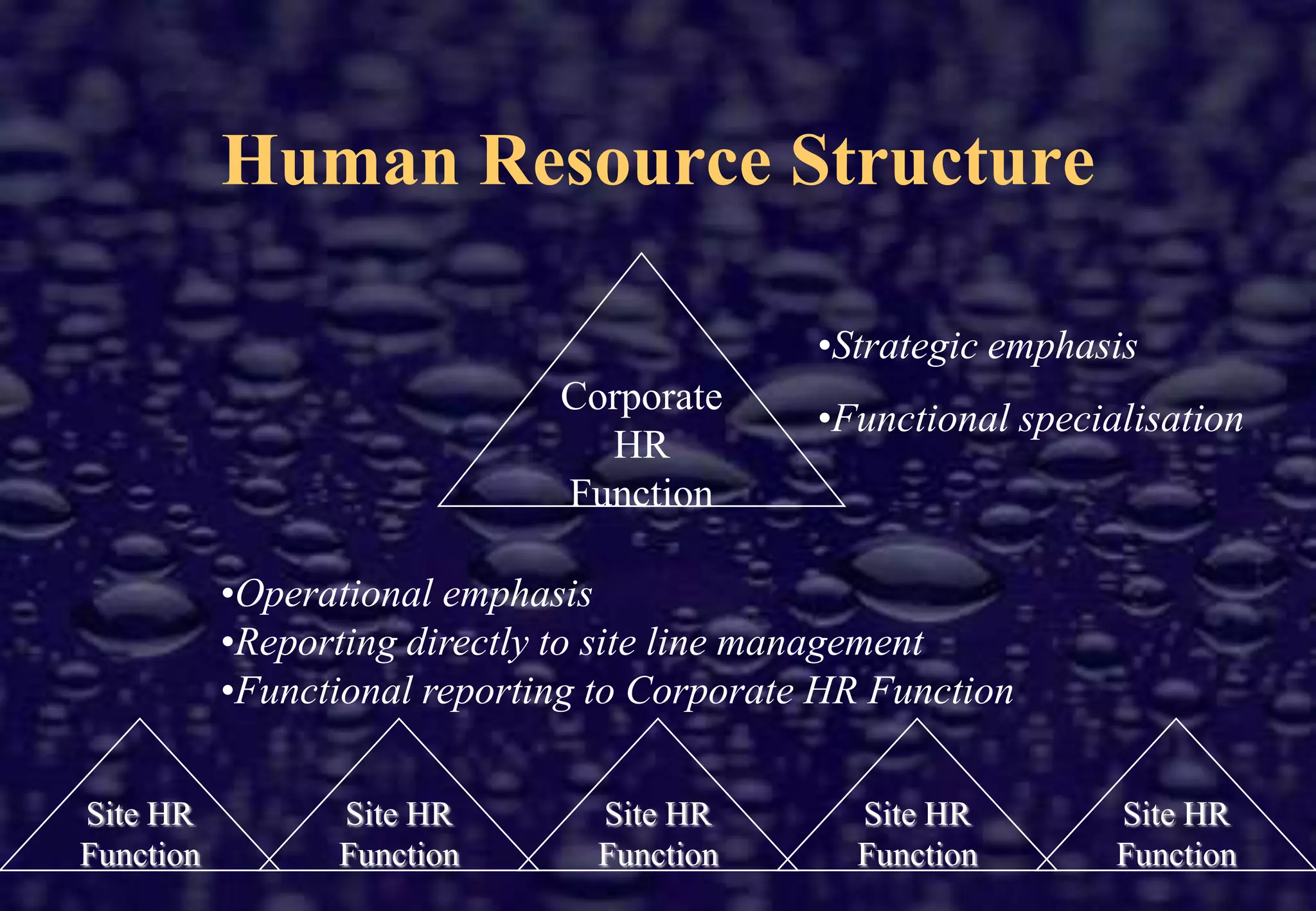 HR Management Role‘Create an entirely new role and agenda for the field that focuses it not on traditional HR activities such as staffing and compensation, but on outcomes.  HR should not be defined by what it does, but what it delivers — results that enrich the organization’s value to customers, investors and employees’Dave Ulrich, Harvard Business Review, 1998
