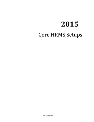 2015
Core HRMS Setups
GE Confidential
 