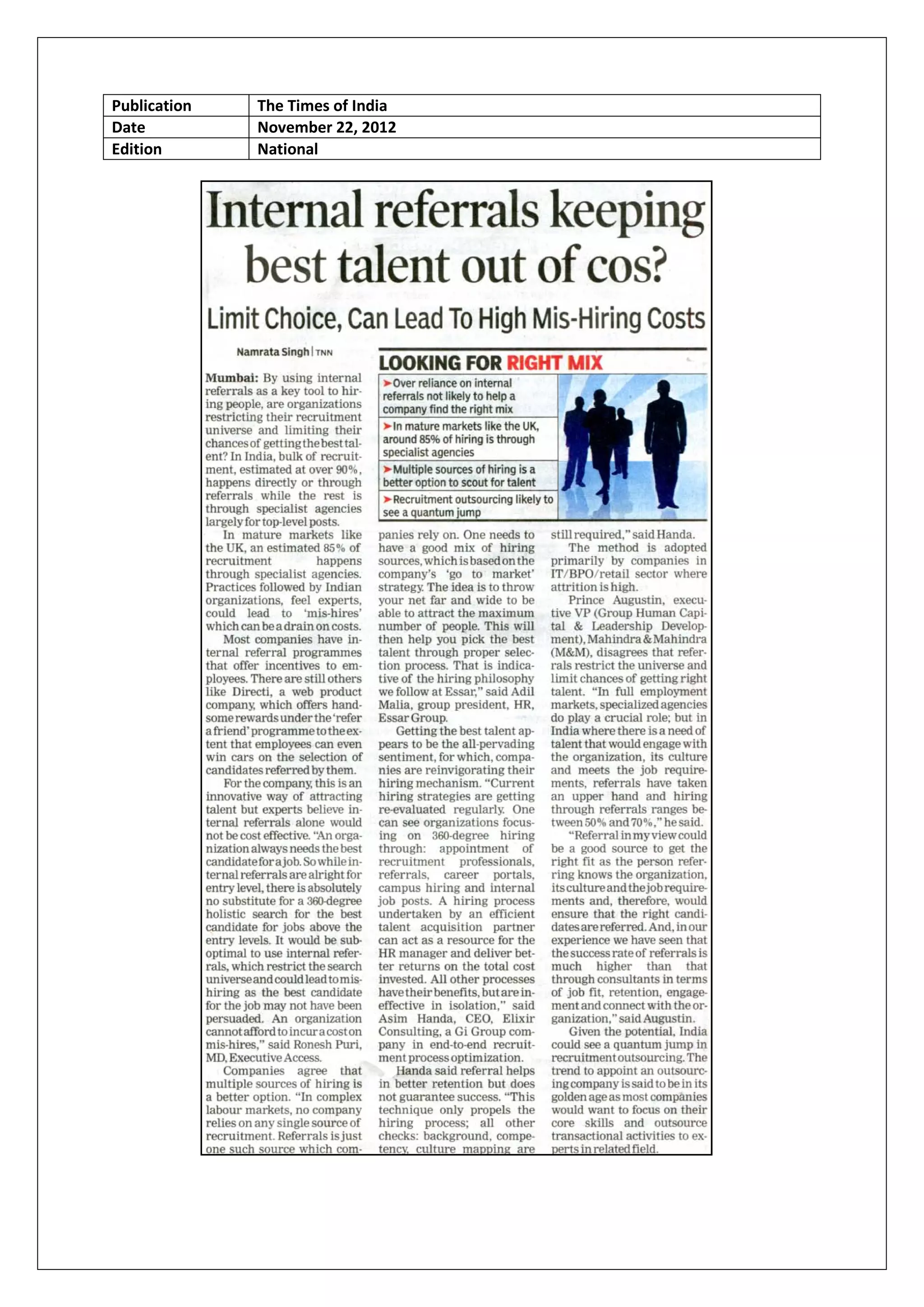 Publication   The Times of India
Date          November 22, 2012
Edition       National
 