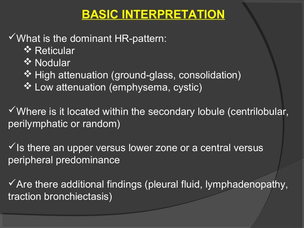 Hrct chest technique and interpretation