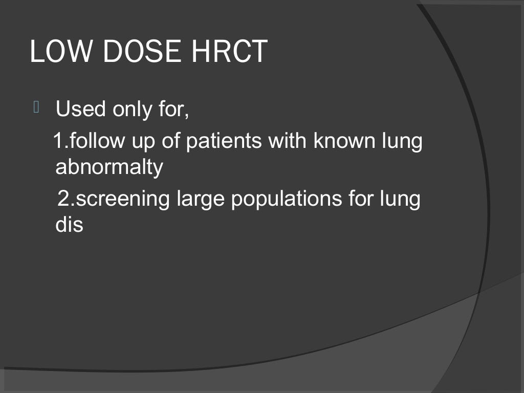 Hrct chest technique and interpretation