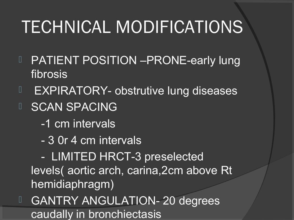 Hrct chest technique and interpretation
