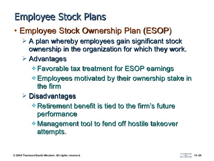 Employee stock options advantages disadvantages