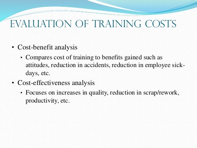 Cost benefit analysis of employee training a literature review