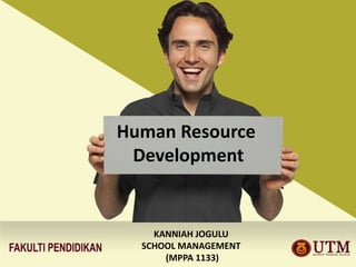 KANNIAH JOGULU
SCHOOL MANAGEMENT
(MPPA 1133)
Human Resource
Development
 