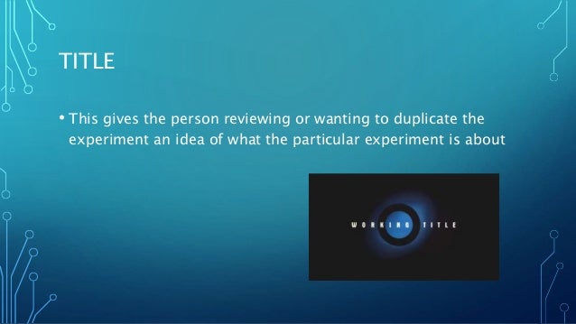 Components of a lab report