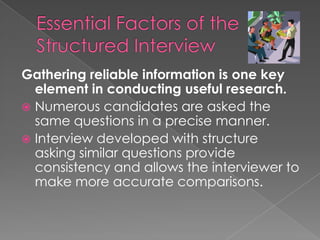 Structured Interviews | PPTX
