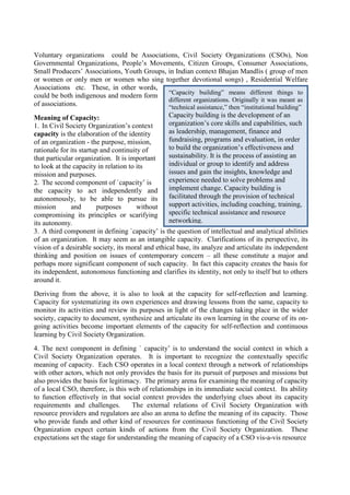 Human Resource Development and capacity building for NGOs, NPOs, VOs | PDF