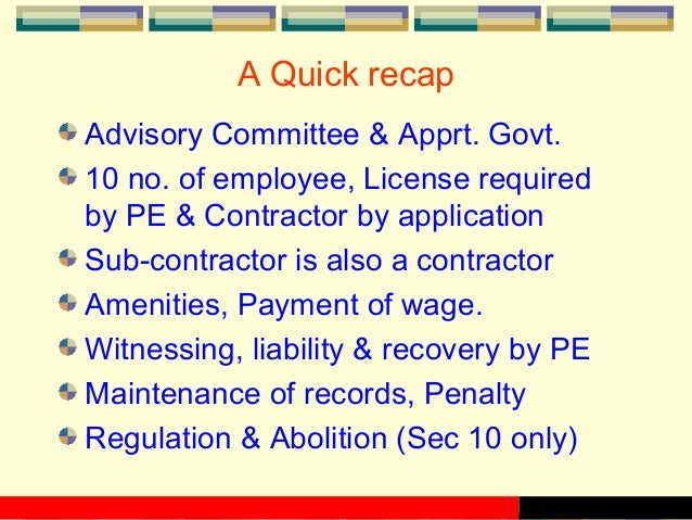 form 8 contract labour Labour (R&A) Act Contract