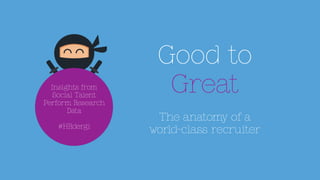 Good to
Great
The anatomy of a
world-class recruiter
Insights from
Social Talent
Perform Research
Data
#HRdergi
 