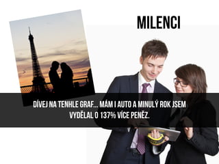 Milenci



Dívej na tenhle graf... Mám i auto a minulý rok jsem
            vydělal o 137% více peněz.
 