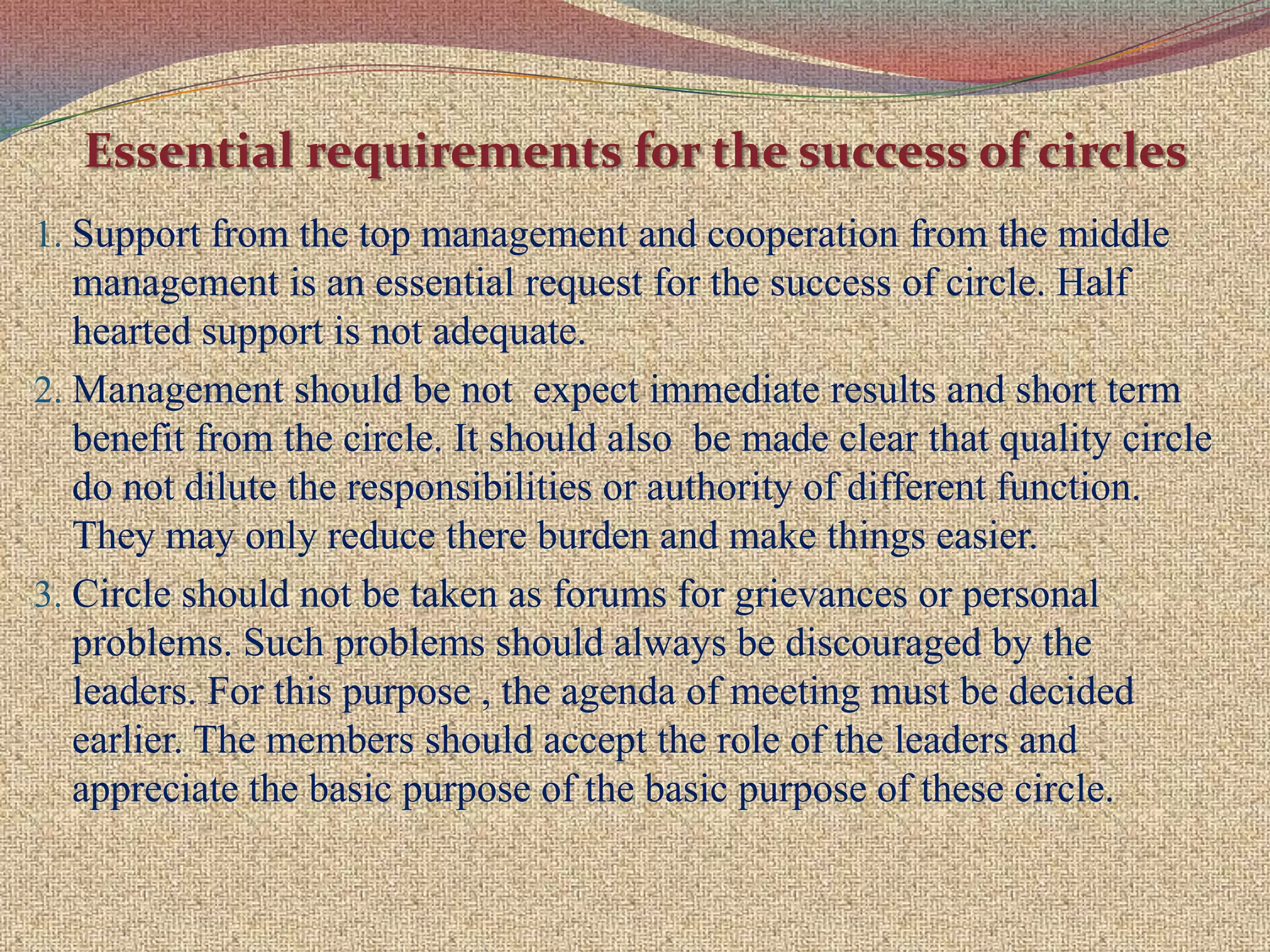 Take part in management presentations.2. LeadersLeader is choosen by the members from amongst them.