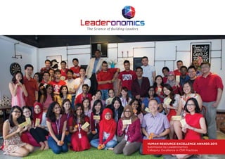 HUMAN RESOURCE EXCELLENCE AWARDS 2015
Submission by Leaderonomics
Category: Excellence in CSR Practices
 