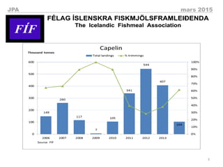 3
JPA mars 2015
FÍF
FÉLAG ÍSLENSKRA FISKMJÖLSFRAMLEIÐENDA
The Icelandic Fishmeal Association
FÍF
FÉLAG ÍSLENSKRA FISKMJÖLSFRAMLEIÐENDA
The Icelandic Fishmeal Association
 