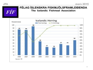 4
JPA mars 2015
FÍF
FÉLAG ÍSLENSKRA FISKMJÖLSFRAMLEIÐENDA
The Icelandic Fishmeal Association
FÍF
FÉLAG ÍSLENSKRA FISKMJÖLSFRAMLEIÐENDA
The Icelandic Fishmeal Association
 