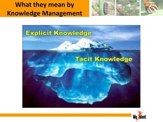 What they mean by
Knowledge Management

 