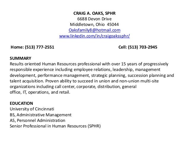 sample hr executive resumes