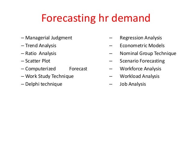 techniques for forecasting human resources forecast technique