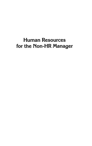 Human Resources
for the Non-HR Manager
 