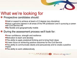 Civil Service HR Fast Stream 2014 Recruitment Presentation | PPT