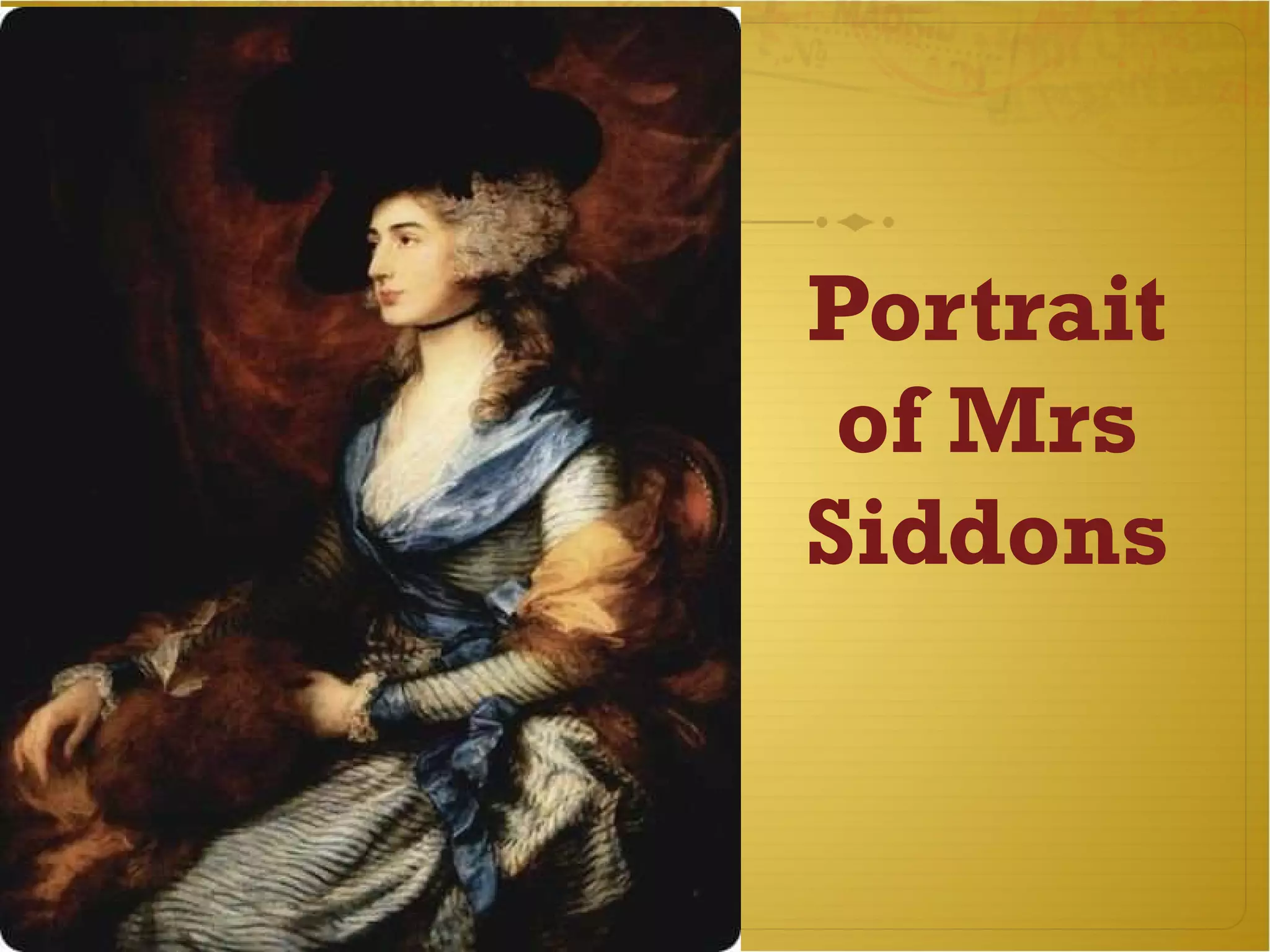 Portrait of Mrs Siddons 
