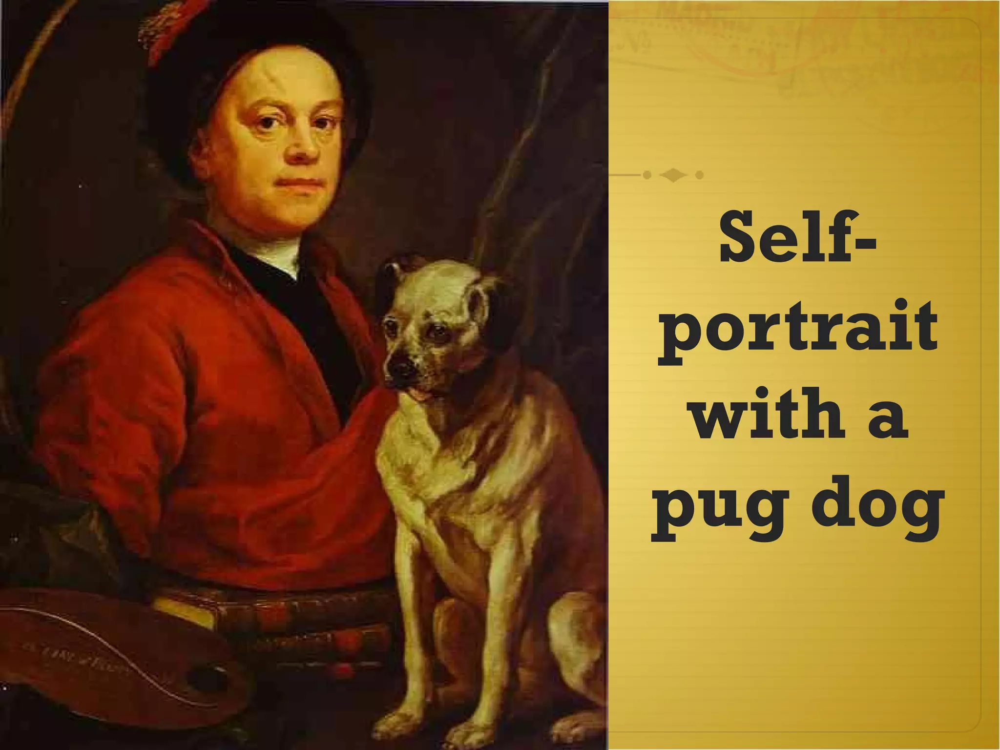 Self-portrait with a pug dog 