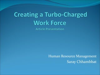 Human Resource Management Saray Chhambbat 