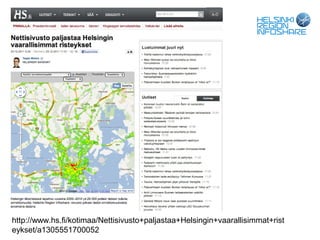 http://www.hs.fi/kotimaa/Nettisivusto+paljastaa+Helsingin+vaarallisimmat+rist
eykset/a1305551700052
 