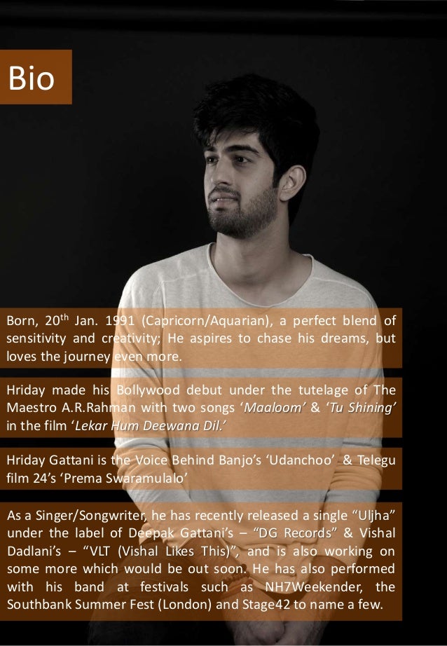singer hriday gattani profile singer hriday gattani profile