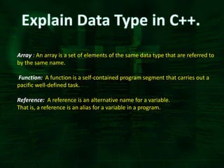 Basic Data Types in C++ | PPTX