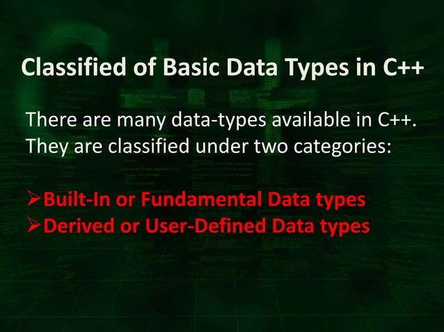 Basic Data Types in C++ | PPT