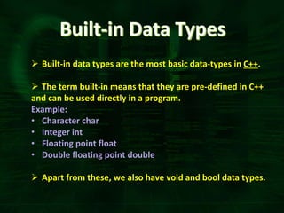 Basic Data Types in C++ | PPTX
