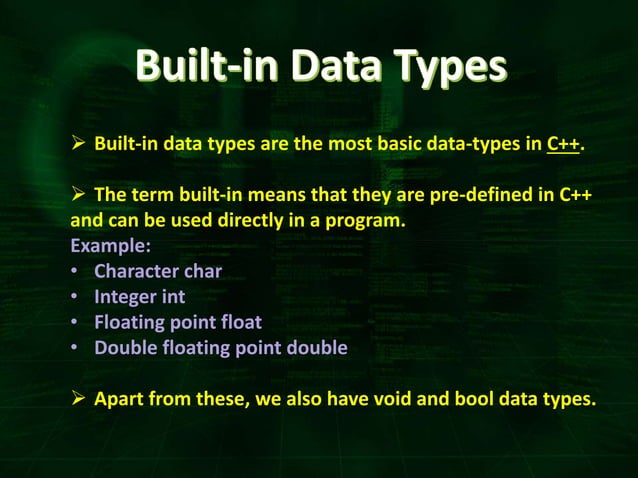 Basic Data Types in C++ | PPTX