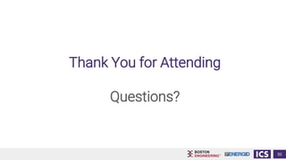 Thank You for Attending
Questions?
50
 