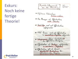 Exkurs:
Noch keine
fertige
Theorie!
20
 