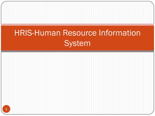 HRIS-Human Resource Information
               System




1
 