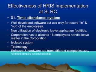 HRIS IMPLIMANTATION OF SRI LANKA RUPAVAHINI CORPORATION | PPT