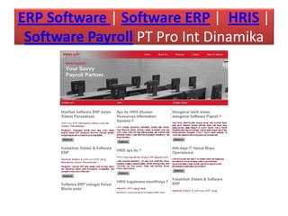 ERP Software | Software ERP | HRIS | 
 Software Payroll PT Pro Int Dinamika
 