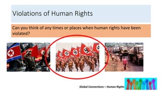 Global Connections – Human Rights
Violations of Human Rights
Can you think of any times or places when human rights have been
violated?
 