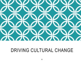 DRIVING CULTURAL CHANGE
63
 