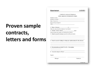 Proven sample contracts, letters and forms