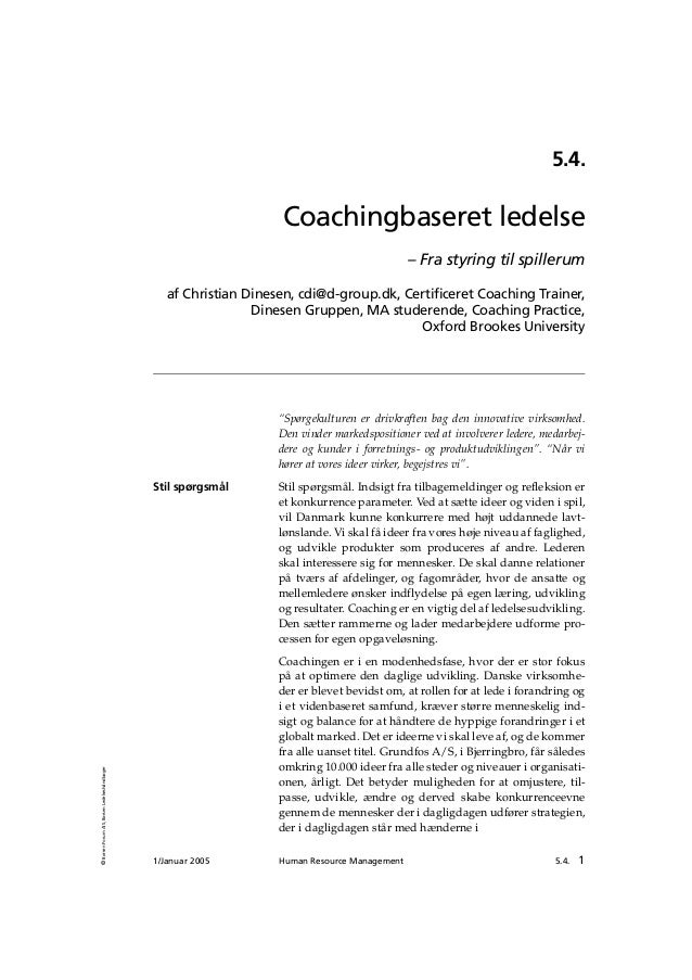 Parcel indkomst kalender Dansk Coaching Institut - Coachingbaseret Ledelse