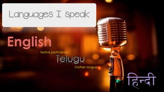 mother tongue 
Native proficiency 
 