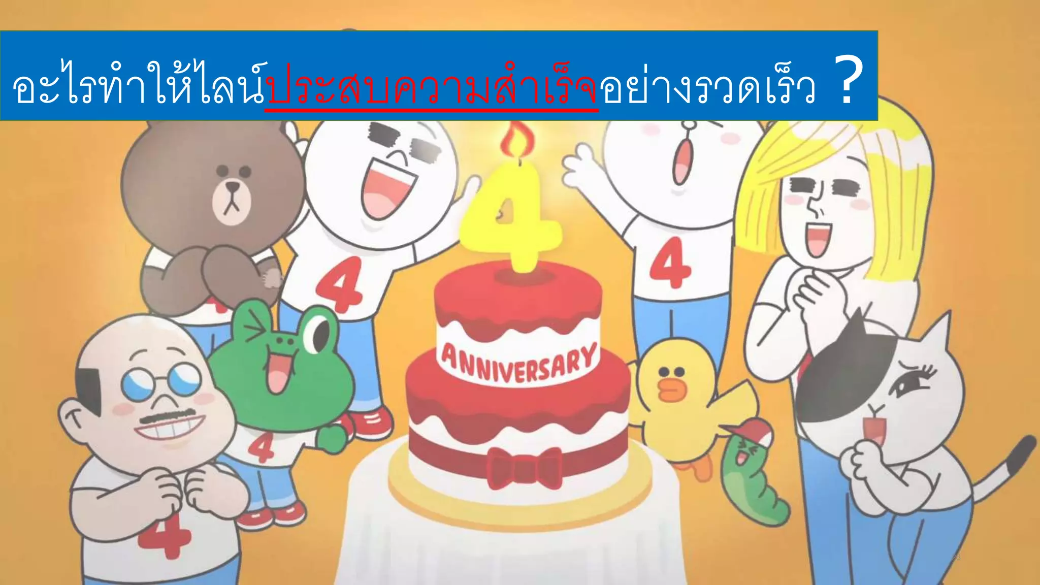 อะไรทาให้ไลน์ประสบความสาเร็จอย่างรวดเร็ว ?
26
 