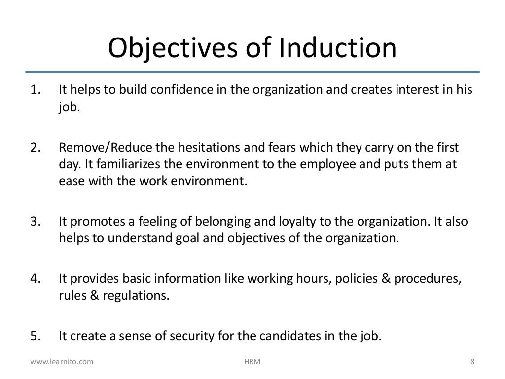 Training and Induction