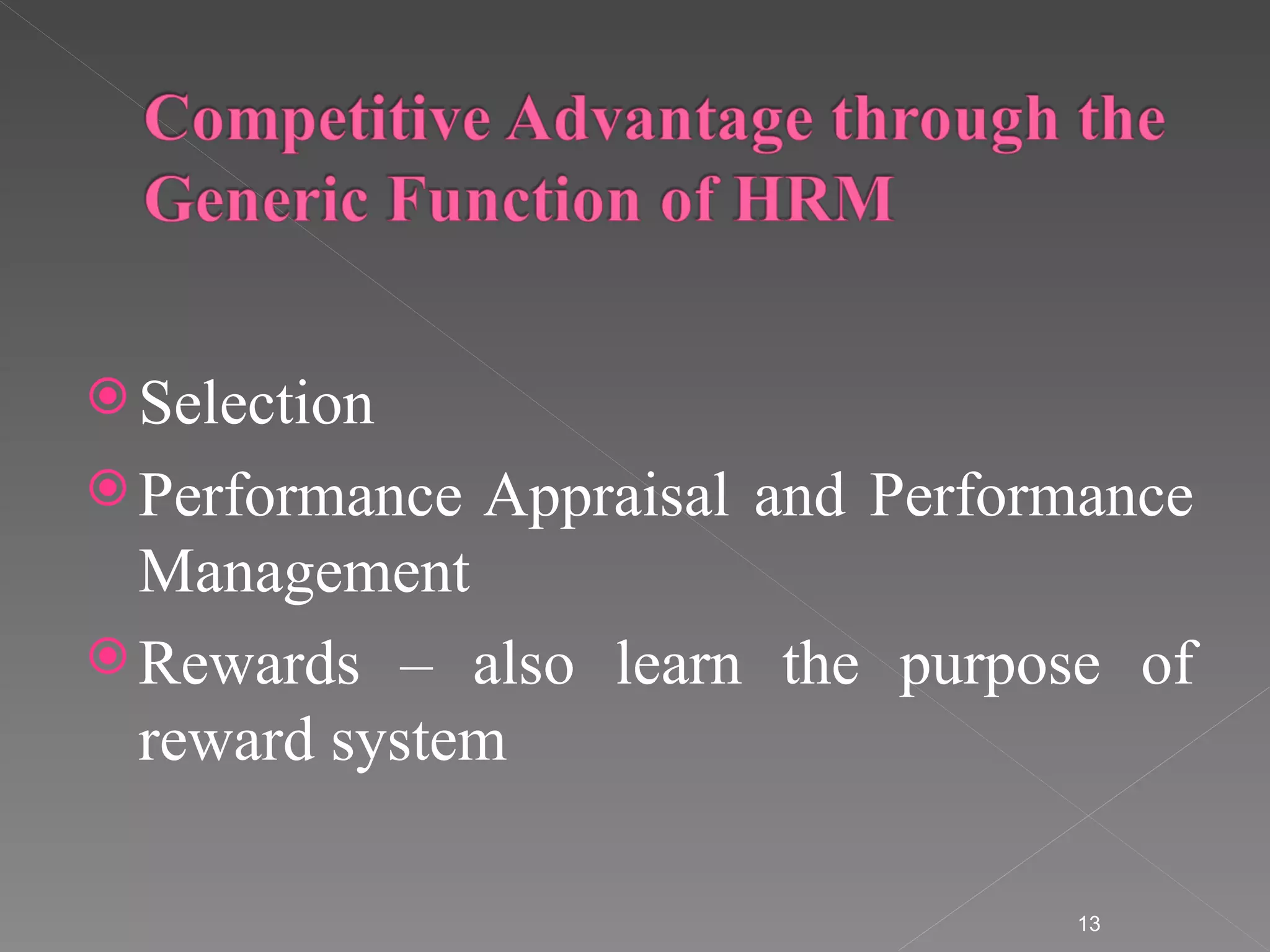 Human Resource Management ( competitive advantage) | PPT
