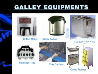 GALLEY EQUIPMENTS   Coffee Maker Water Boilers Hot and Cold Jugs   Beverage Tray Tray Carriers Carts/ Trolleys 